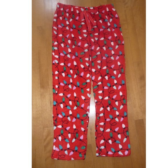 Christmas Lights Plush Pajama Pants Sz 
